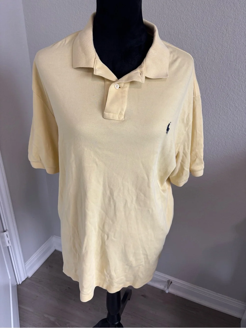 Vintage Polo By Ralph Lauren Original Cotton Pony Polo Shirt Yellow XL